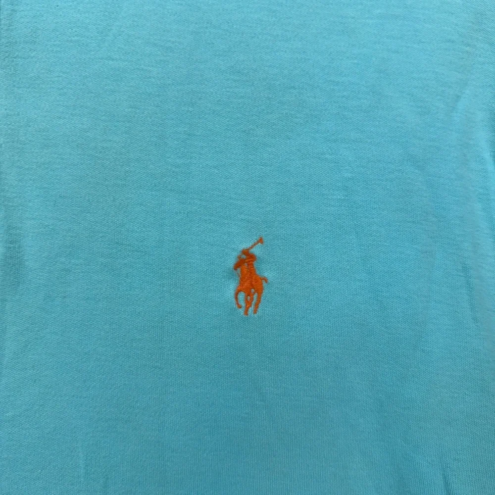 Polo Ralph Lauren Polo Shirt Mens Medium Blue Orange Pony Logo Classic Fit